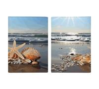 Seashells on the beach porta passaporto PU per donne uomini, custodie per carte di credito essenziali da viaggio, portafoglio da viaggio per carta d'identità, credito, assicurazione, sicurezza sociale