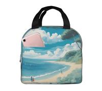 Seashells On The Beach Print Borsa Frigo Riutilizzabile Borsa Per Il Pranzo Isolata Borse Termiche Per Uomo Ufficio Picnic 22X20X13Cm