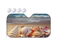 Seashells on the Sandy Beach Parasole per parabrezza auto 2025 parasole pieghevole per auto divertente visiera parasole anteriore copertura per interni automobilistici protezione solare piccola