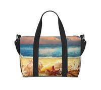 Seashells On The Sandy Beach Print Italy Flag Print Borsa versatile per viaggi, borsa a tracolla portatile da viaggio per ogni tua esigenza