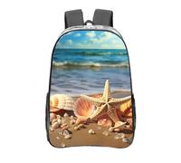Seashells on the Sandy Beach - Zaino trasparente in PVC resistente, grande, per viaggi e lavoro