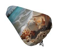 Seashells Starfish on Beach Bike Seat Cover - Cinghie regolabili universali, impermeabile, antiscivolo, protezione solare e antipolvere