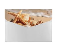 Seashells Starfish on Beach Fisarmonica File Organizer 6 tasche portadocumenti espandibile Cartella a fisarmonica con etichette, cartelle per documenti da viaggio buste in plastica con chiusura a