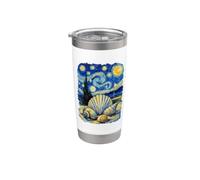 Seashells Van Gogh Vacanze estive al sole e sulla spiaggia Bicchiere termico in acciaio inox doppia parete