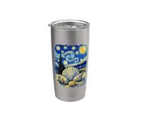 Seashells Van Gogh Vacanze estive al sole e sulla spiaggia Bicchiere termico in acciaio inox doppia parete