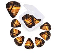 Seashore Trees Sunset - Confezione da 12 plettri per chitarra in celluloide di 3 diversi spessori, con scatola portaoggetti, plettro personalizzato per chitarra acustica
