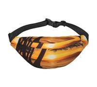 Seashore Trees Sunset Marsupio regolabile Borsa a tracolla Grande Marsupio da viaggio Marsupio unisex, Nero , Taglia unica, Zaino casual