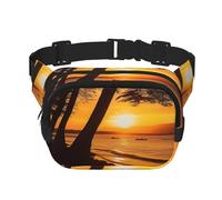 Seashore Trees Sunset Marsupio regolabile Borsa a tracolla Grande Marsupio da viaggio Marsupio unisex