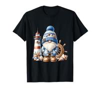 Seaside Boat Captain GNOME for Men with Lighthouse At Ocean Maglietta