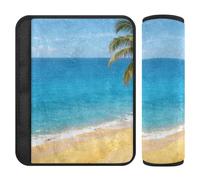 Seaside Coconut Tree Scenery - Confezione da 2 cinghie per cintura di sicurezza, per fermare il taglio della cintura di sicurezza nel collo, cuscino per cintura di sicurezza per auto