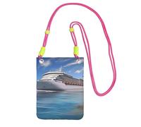 Seaside Cruise Ship Crossbody Borsa per telefono per donne uomini impermeabile mini borsa per cellulare portafoglio piccole borse a tracolla con cinturino regolabile da viaggio sacchetto per cellulare