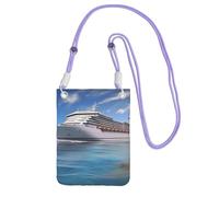 Seaside Cruise Ship Crossbody Borsa per telefono per donne uomini impermeabile mini borsa per cellulare portafoglio piccole borse a tracolla con cinturino regolabile da viaggio sacchetto per cellulare