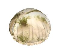 Seaside Grand Waves - Cuffia da doccia da donna, elastica e riutilizzabile, doppio strato impermeabile, cuffie da doccia da bagno