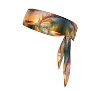 Seaside Grand Waves Tidal Sport Cravatte Unisex Tie Back Allenamento Fascia per capelli Fasce per il sudore per Tennis Ninja Running