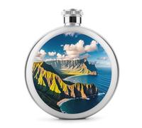 Seaside Mountain Skyline - Fiaschetta per liquori, in acciaio inox, a prova di perdite, portatile, per esterni, campeggio, viaggi, regali