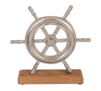 Seaside No.64 - Espositore decorativo marittimo, in alluminio su base in legno di mango - decorazione domestica senza tempo per appoggiare e decorare su comò, credenza, davanzale