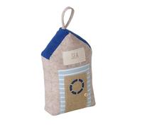 Seaside No.64 - Fermaporta come casa sulla spiaggia/cabina da spiaggia - resistente supporto per finestra in cotone/feltro - motivi marittimi come ancora/anello di salvataggio - mobile con tracolla