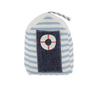Seaside No.64 - Fermaporta come casa sulla spiaggia/cabina da spiaggia - resistente supporto per finestra in cotone/feltro - motivi marittimi come ancora/anello di salvataggio - mobile con tracolla