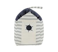 Seaside No.64 - Fermaporta come casa sulla spiaggia/cabina da spiaggia - resistente supporto per finestra in cotone/feltro - motivi marittimi come ancora/anello di salvataggio - mobile con tracolla