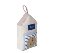 Seaside No.64 - Fermaporta come casa sulla spiaggia/cabina sulla spiaggia - resistente supporto per finestra in cotone/feltro - motivi marittimi come ancora/anello di salvataggio - mobile con tracolla