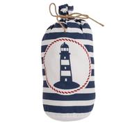 Seaside No.64 - Fermaporta marittimo in tessuto con motivo / logo - a righe blu e bianche con faro anche come fermaporta - Moderna borsa per soggiorno, camera da letto, cameretta dei bambini