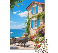 Seaside Villa Puzzle 1000 Pezzi, Cartografia Creativa, Progetto Condiviso, Decorazione Narrativa 1000pcs (75x50cm)