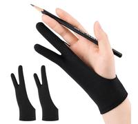 SEASJHBAY Set di 2 guanti da disegno per tablet grafico e iPad, guanti antivegetativi con design a 2 dita, traspiranti, antiscivolo, per mancini e destrimani, disegno digitale e gioco