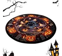 Seasonal Halloween Mat - Optical Illusion Doormat, 60x60cm Anti Slip Floor | Round Spooky Front Door Mat Rug Hallow Dwellers Renters Home Office Dorm Apartment Living Room Bedroom Study Kitchen Entryway