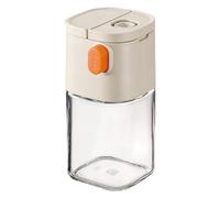 Seasoning Bottle - 6,8 x 6,5 x 12,7 cm Double Nozzle Salt Dispenser | Salt Bottle | Precise Measuring Container | Soda Lime Glass Kitchen Bottles PP Lid for Spices Pepper Sugar