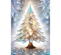 SEASONS GREETING CHRISTMAS TREE White * MINI JOURNAL DIARY NOTEBOOK 5x7 Note Card Size/Holiday Gift Tag/Winter Home Party Decor: OFFICE SCHOOL SUPPLY (Envelope Not Included)