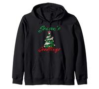 Season's Greetings Canada Canadian Christmas Tree Uomini Donne Felpa con Cappuccio
