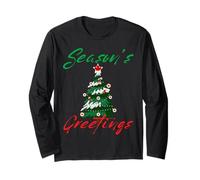 Season's Greetings Canada Canadian Christmas Tree Uomini Donne Maglia a Manica