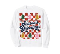 Season's Greetings Retro Groovy Christmas Holiday Xmas Felpa