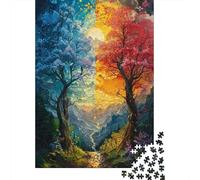 Seasons Tree Landscape Puzzle Giochi 1000 Pezzi Regalo Per Lui E Per Lei Arte Interesting Puzzle Adulti Idea Regalo Per 52x38cm/1000pcs