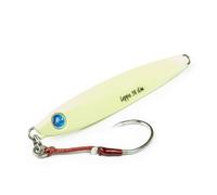 Seaspin Leppa 38 Slim - Esca Artificiale per la Pesca a Spinning, Casting Metal Jig 87 mm 38 g - Baricentro Inferiore, Assist BKK Slow Jigging Hook - Per Spigole Barracuda Ricciole Tunnidi (GLOW)