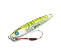 Seaspin Leppa 38 Slim - Esca Artificiale per la Pesca a Spinning, Casting Metal Jig 87 mm 38 g - Baricentro Inferiore, Assist BKK Slow Jigging Hook - Per Spigole Barracuda Ricciole Tunnidi (GREEN)