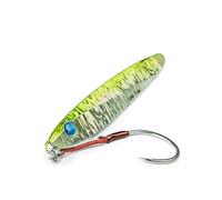Seaspin Leppa 77 Slim - Esca Artificiale per la Pesca a Spinning, Casting Metal Jig 115 mm 77 g - Baricentro Basso Aerodinamico, Assist + Amo BKK #3/0 - Per Ricciole Cernie Dentici Tunnidi (GREEN)