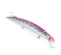 Seaspin Mommotti 220 - Esca Artificiale per la Pesca a Spinning, Long Jerk Minnow Sinking 220 mm 56 g - Armatura Passante, Ancorette BKK 4X Strong - Nuoto Potente, Lanci Lunghissimi (PINK MACKEREL)