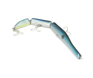 Seaspin Strega 181 - Esca Artificiale per la Pesca a Spinning, Swimbait Lipless Snodata Affondante 181 mm 23 g - Due Azioni in Una, Ancorette BKK 4X - Per Spigole Barracuda Serra Tunnidi (AGU)