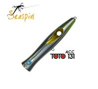 Seaspin Toto 131 - Esca Artificiale per la Pesca a Spinning, Popper Galleggiante 131 mm 36 g - Foro Idrodinamico Passante, Armatura Passante - Per Serra Lecce Ricciole Barracuda (CEF)
