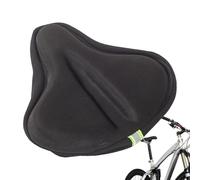 Seat Cushion, Saddle Cover with Reflective Strips, Memory Foam, No Slip Breathable Pad, Indoor Outdoor, Road Mountain Cycling, Stationary Exercise, Universals Fit, Easy Install, Home Gym, 27 x 24 cm