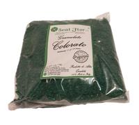 Seat Flor SRL® Sabbia Colorata granulare, Granulato colorato, pietrisco colorato, granella Colorata (25 Colori Disponibili) Mis. 1,5/3 mm in Busta da 1 kg. (Verde Scuro)