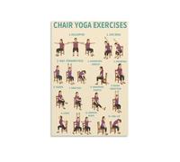 Seated Yoga for Wellbeing Poster, Accessible Poses Chart Canvas Print, Mindfulness & Movement Wall-Art for Age(Unframed,12x18inch(30x45cm))