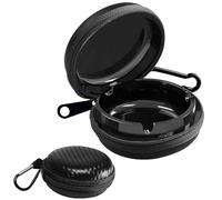 SEATOGEM 2 Pezzi Posacenere Portatile, Posacenere Tascabile con Coperchio, Mini Portacenere con Portachiavi, Posacenere Portatili per Viaggio, Aperto