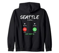 Seattle Chiama e Devo Andare a Washington in Viaggio Felpa con Cappuccio