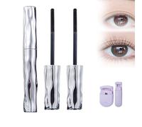 Seattle Get Mascara, Seattleget Mascara, 3D Curling Eyelashes Iron Mascaras, Steel Pipe Eyelash Primer, Length & Curl, Waterproof, Long-Lasting, No Flaking, No Clumping, Washable Brush Head (2)