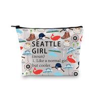 Seattle Makeup Bag Seattle Washington Gift Seattle Souvenir Seattle Stuff Seattle City Cosmetic Bag, Sostantivo Seattle 3uk, alla moda