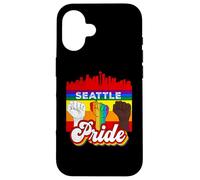 Seattle Pride Rainbow Gay Pride Flag Funny LGBT Custodia per iPhone 16