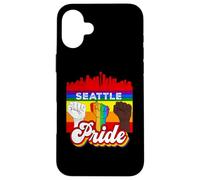 Seattle Pride Rainbow Gay Pride Flag Funny LGBT Custodia per iPhone 16 Plus