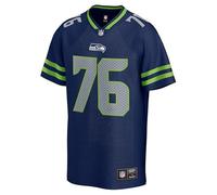 Seattle Seahawks NFL - Maglietta in jersey con fondotinta, Athletic Navy/verde acceso, XL